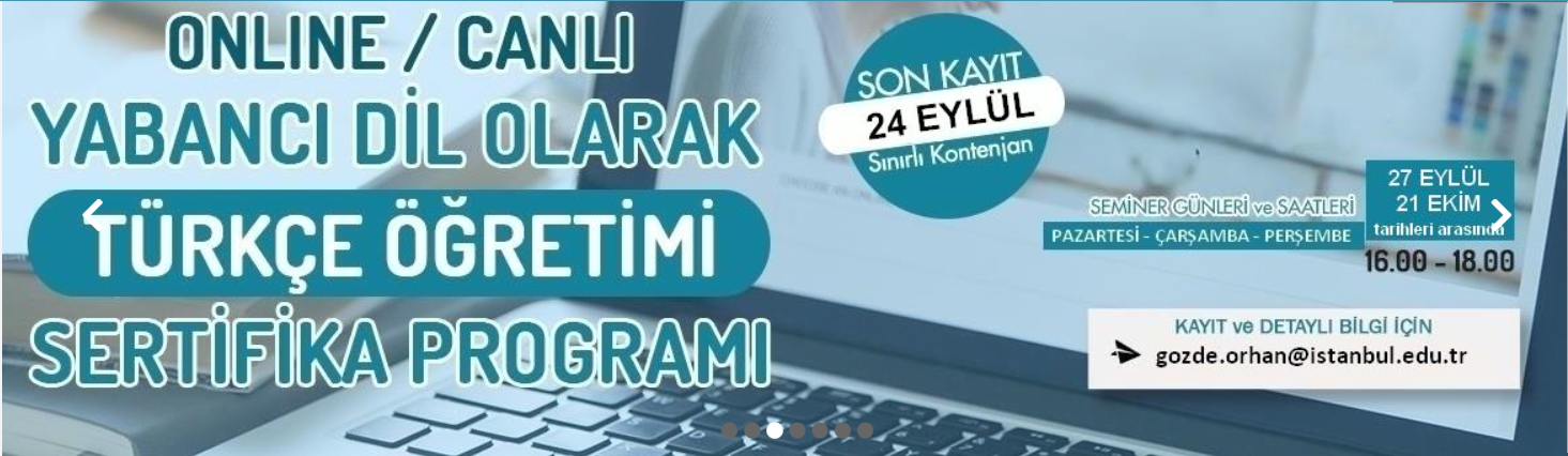 İÜ Yabancı Dil Olarak Türkçe Öğretimi Sertifika Programı