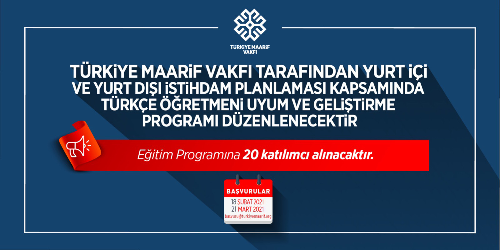 Türkiye Maarif Vakfı İstihdam Planlaması - Türkçe Öğretmeni Uyum ve Geliştirme Programı