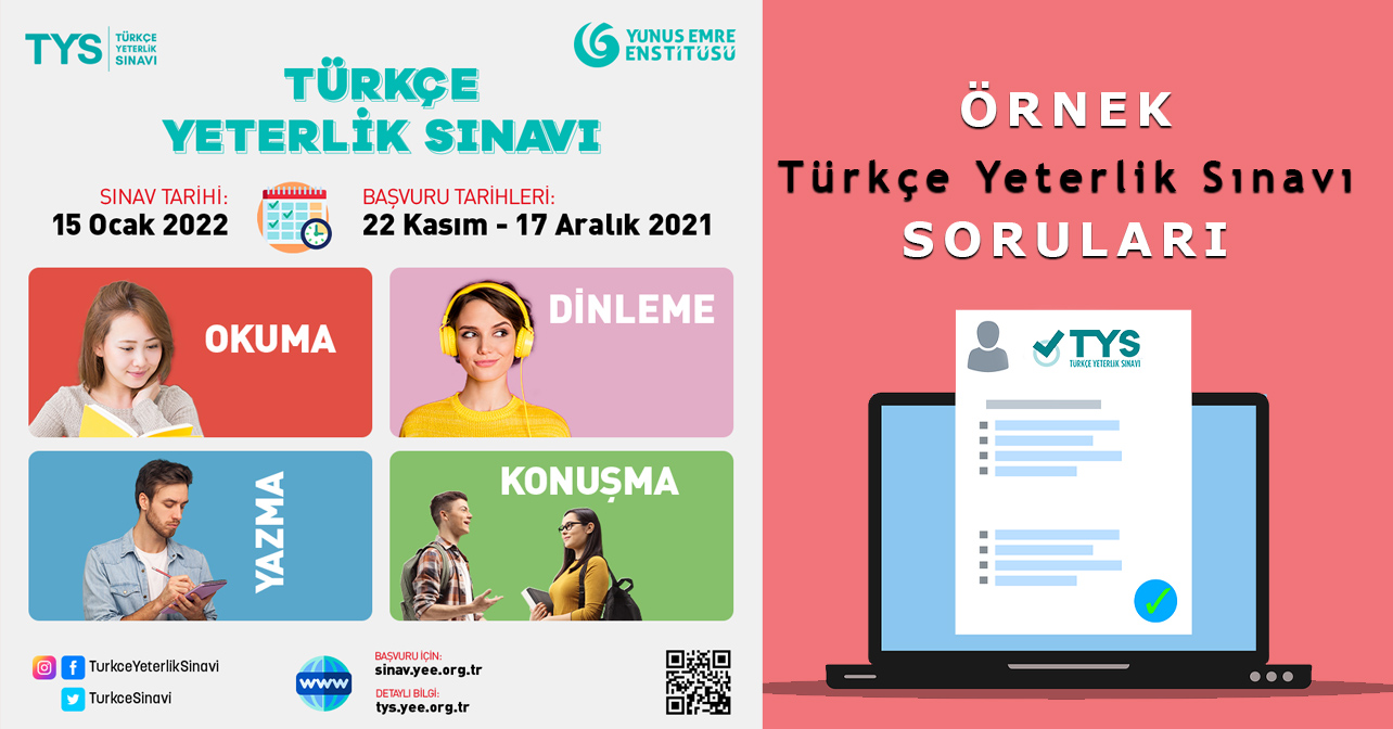 Yunus Emre Enstitüsü Türkçe Yeterlik Sınavı (15 Ocak 2022)