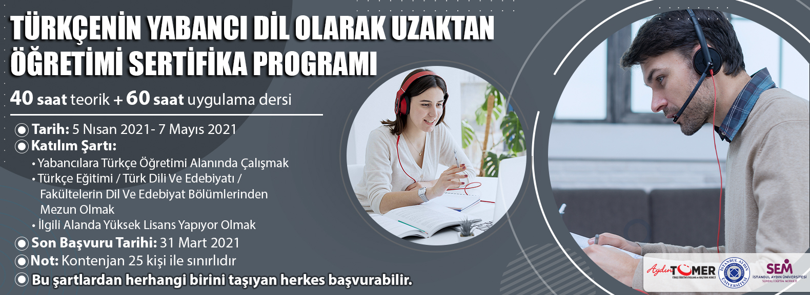 Türkçenin Yabancı Dil Olarak Uzaktan Öğretimi Sertifika Programı - Aydın TÖMER